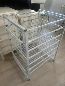 White Metal Storage Rack