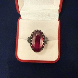 silver ruby 925 ring