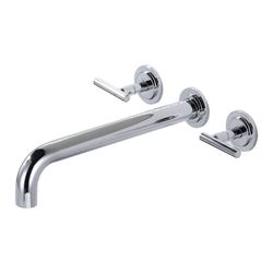 2-Handle Wall Mount Roman Tub Faucet with 12 in. Long Spout Reach in. Polished Chrome (Valve Included)