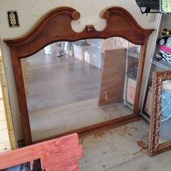 Wood Frame Mirror Heavy Duty Antique