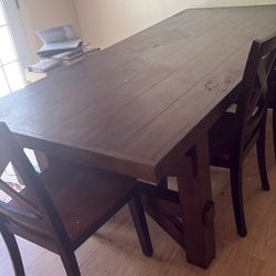 Beautiful table 4 chairs and two benches