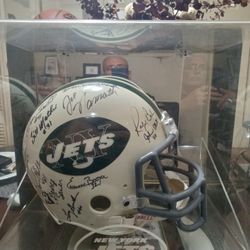 1969 Super Bowl III Joe Namath And Team Signed Helmet With JSA Letter Of Authenticity In Case