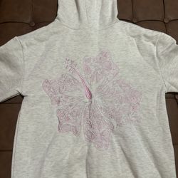 Pink Palm Puff Hoodie