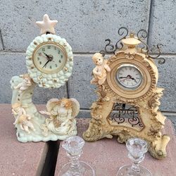 Vintage Angel Cherub Wings Clouds
Porcelain Clock Stars Baby Blue