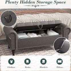 Leather Ottoman Bench With Storage