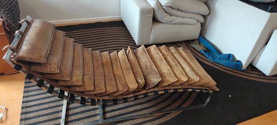 Custom leather chaise chair