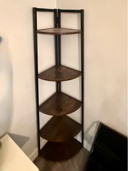5 Tier Industrial Corner Shelf bookcase curio