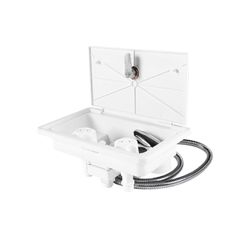 Leisure Coachworks RV Exterior Shower Box Kit Faucet Hose Camper Trailer Cowboy Shower White(29)