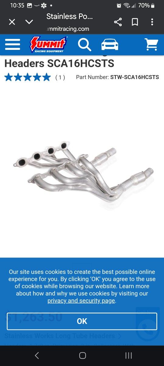 2016 - 23 Chevy Camaro SS Long Tube Header Kit
