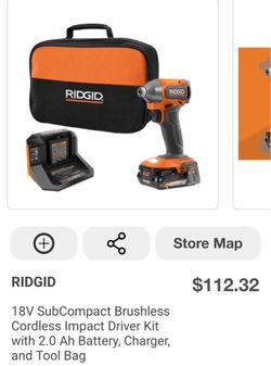 18V SubCompact Brushless Cordless Impact Driver Kit with 2.0 Ah Battery, Charger, and Tool Bag