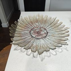 Glass Large Sunflower Platter 