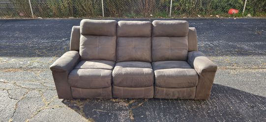 Floor model leather double recliner Grey