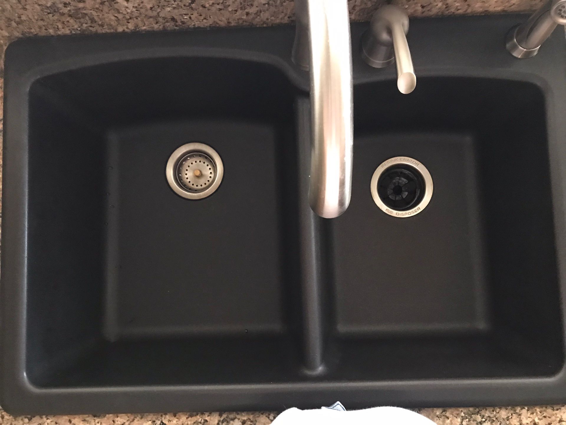 Excellent Used Black Granite Sink And Faucet