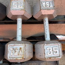 Weights 35 lbs dumbbells
