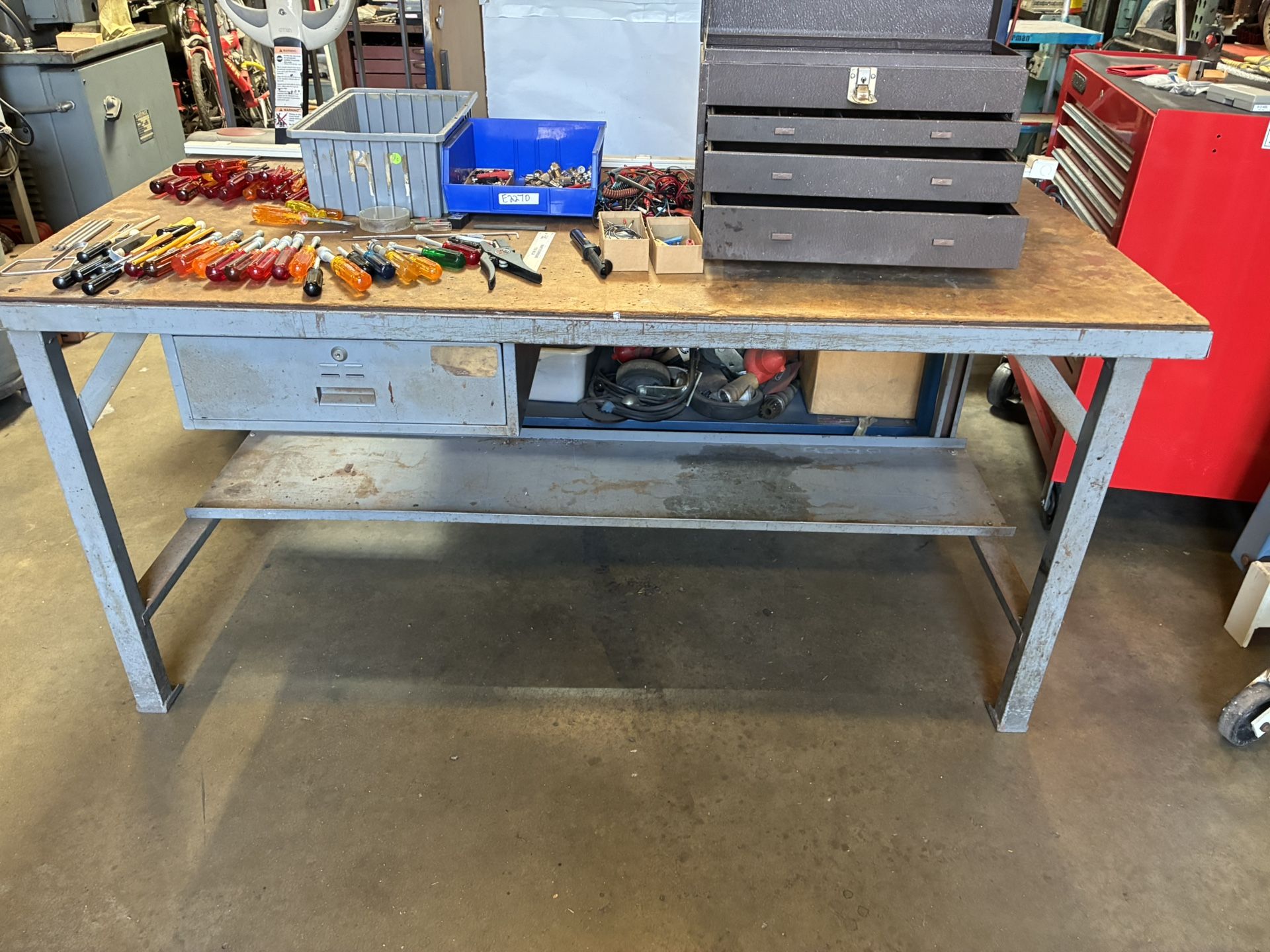 Industrial Steel Work Table Bench W/ Drawer
