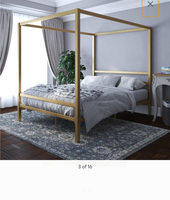 New full size canopy bed frame mattress not included