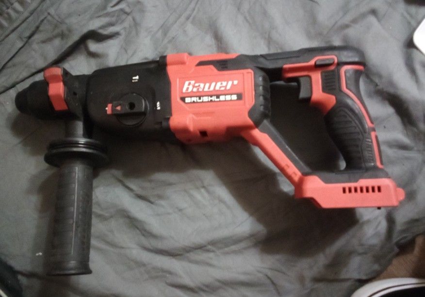 BAUER 20V Brushless Cordless, 1 in. SDS-PLUS Type Rotary Hammer +5AH Battery And Charger