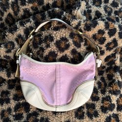 Vintage Coach Pink/white Soho Hobo 