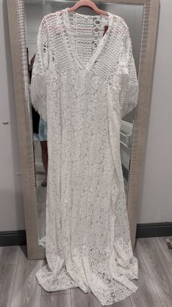 Boho Lace Dress With Slit, Size S-M