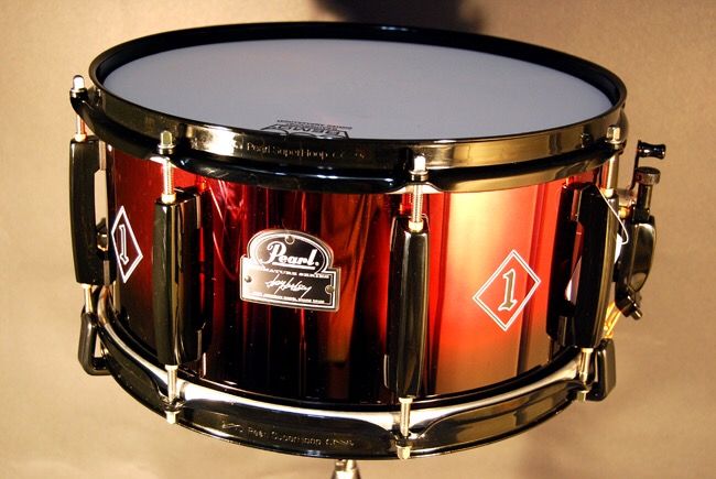 Used PEARL Joey Jordison Limited Steel Snare Drum Red