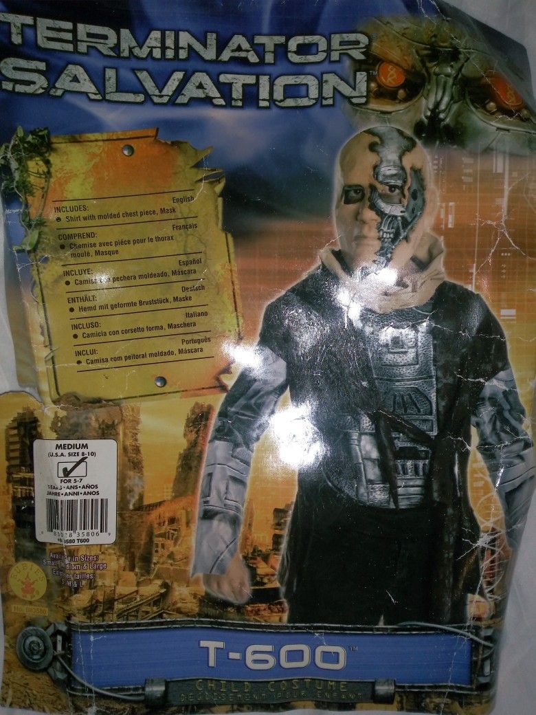 Halloween Costume Youth Kids Child Boys Girls Size Medium 8-10 Terminator T-600