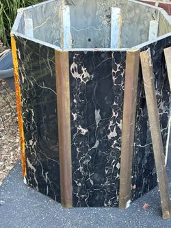 Granite dining table base  free. Brass and black