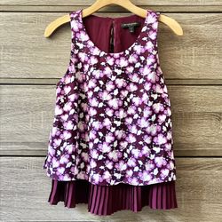 Banana Republic Floral Pleated Blouse