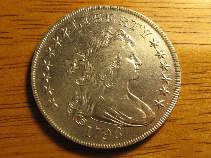 1798 Draped Bust Silver Dollar Large Eagle Variety Uncirculated Monster Scarce!
Ultra Rare Low Mintage Strong Strike Lustrous Beauty.