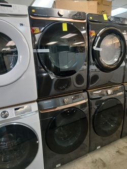 SAMSUNG USED FRONT LOAD STEAM WASHER 5.0 CU FT / NEW GAS DRYER 