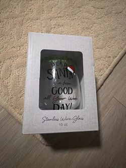 Dear Santa Stemless Wine Glass 15 oz