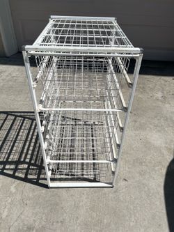 White 4 Drawer Metal bin