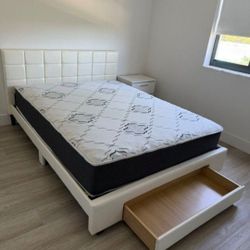 QUEEN Size Bed Frame With Storage And Mattress Included Cama Queen 