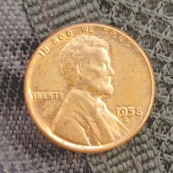1958 d Lincoln cent penny US coin