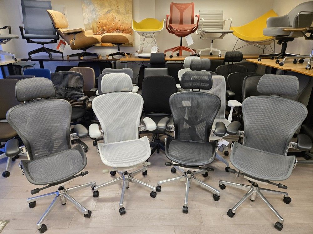 ☘️BRAND NEW!☘️ HERMAN MILLER REMASTERED AERONS PREMIUM POLISHED ALUMINUM MINERAL☘️GRAPHITE ☘️CARBON☘️ONYX 🔥PICK-UP - DELIVERY - SHIPS SAME DAY
