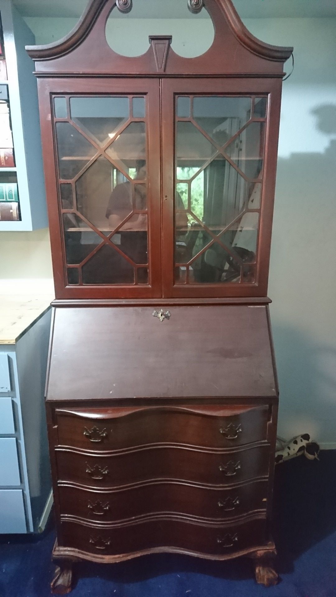 Vintage 1940's Mahogany Secretary Desk