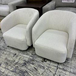 Sereen Fabric Swivel Accent Chair in Taupe
