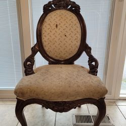 Antique Victorian Parlor Accent Chair For Restoration