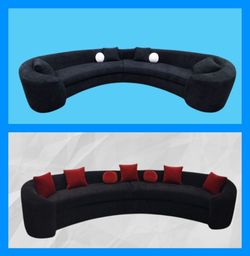 BRAND NEW 13ft And 11x11ft OR 6x13x6ft SECTIONAL SOFA, BLACK FABRIC, CUSTOM MADE AVAILABLE 