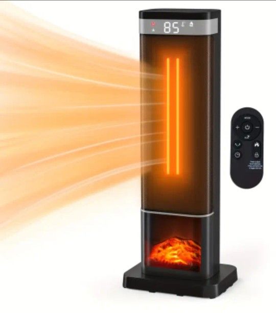 Space Heaters for Indoor Use 24inch Tall with 3 Light Colors Tip over Protection