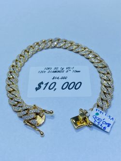 10Kt 50.1g VS-1 12Ct Diamonds 8” 10MM