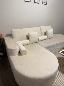 Cream Curved Sectional Sofa
