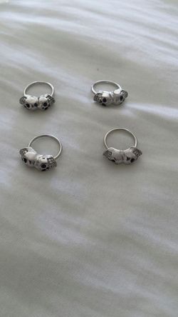 16 gauge stainless steel captive rings with skulls