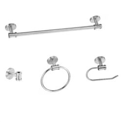 WISBEAM 4-Piece Bath Hardware Set 20 in. with Mounting Hardware in Brushed Nickel