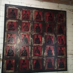 Buddha Painting Wall Art, Large Framed Canvas