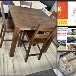 BRAND NEW TABLE AND CHAIRS! DELIVERY TODAY! ALL CREDITS WELCOME