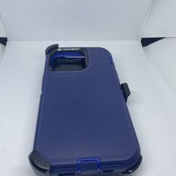 For iPhone 13 Pro Blue Case With Belt Clíp Holster 