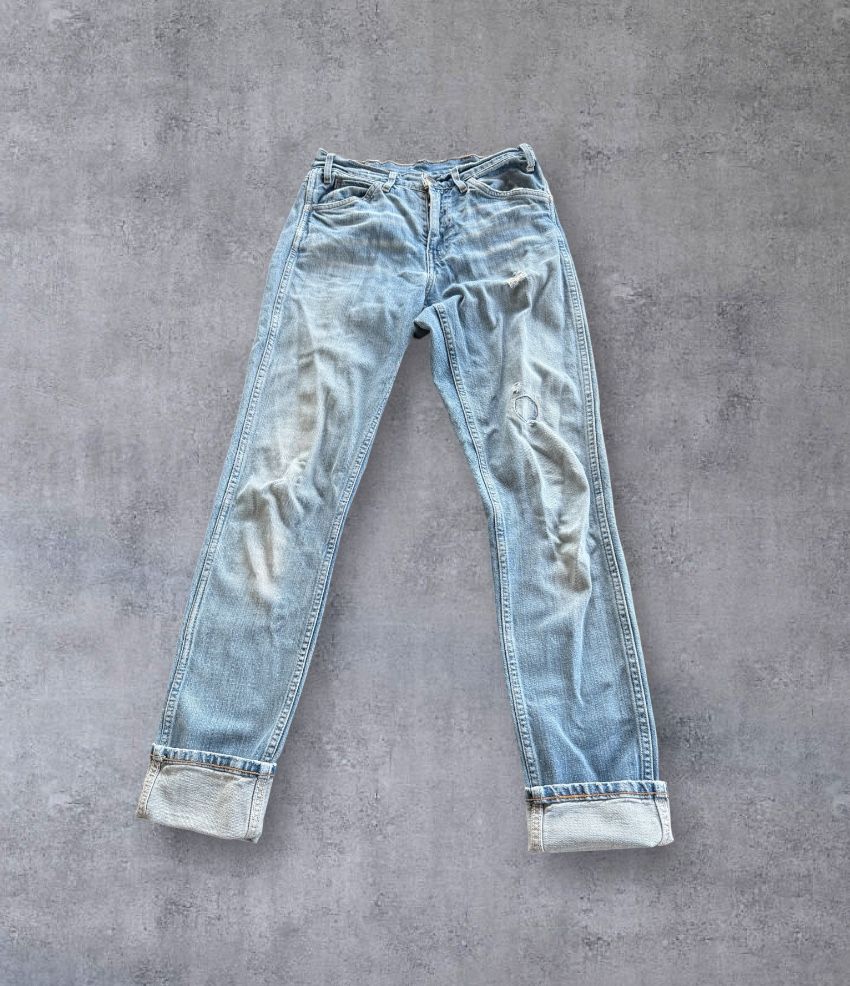 Levi’s Vintage Clothing Womens 606 Orange Label Big E Jeans Light Wash Denim Sz 26  