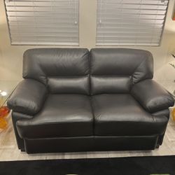 Faux Leather Black Sofa & Loveseat