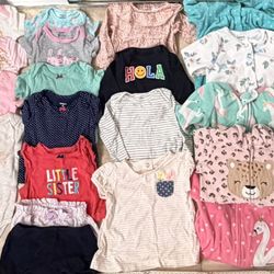 Baby girl clothes 0-12 months huge bundle lot of onesies, footies, pants, shorts, sleep sacks