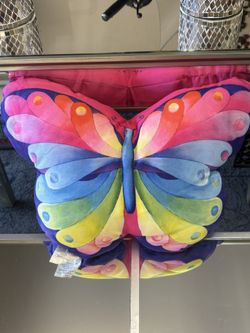 Colorful Butterfly Pillow 19”x13”
